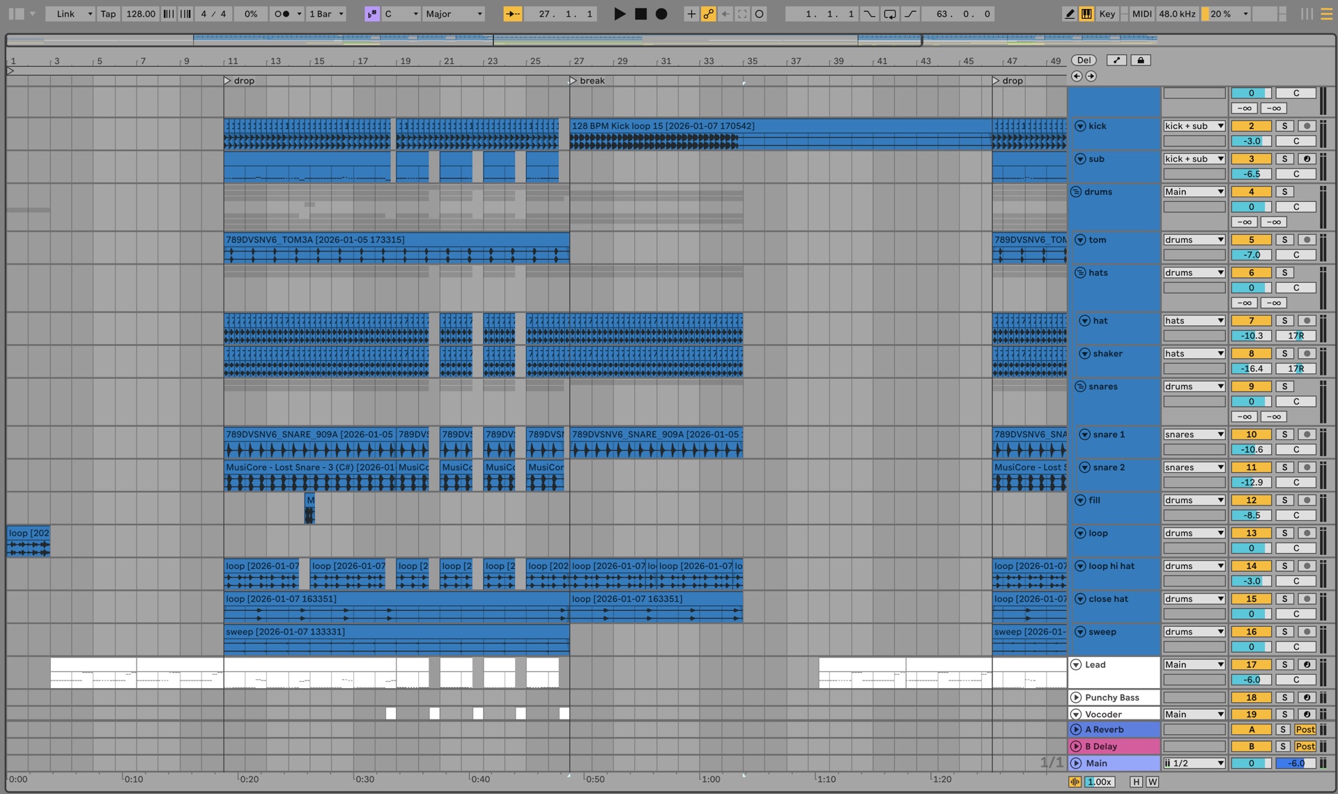 Caramelle — la sesión de Ableton Live