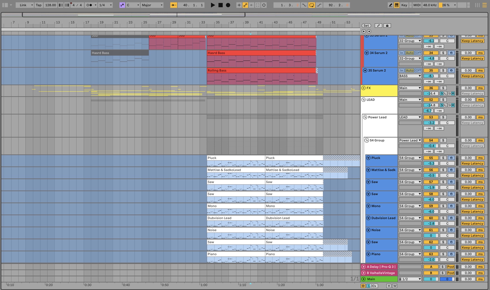 Rise Again — la sesión de Ableton Live